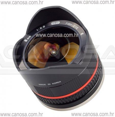 Samyang 8mm f2.8 UMC Fisheye crni za Sony NEX E-mount NOVO JAMSTVO