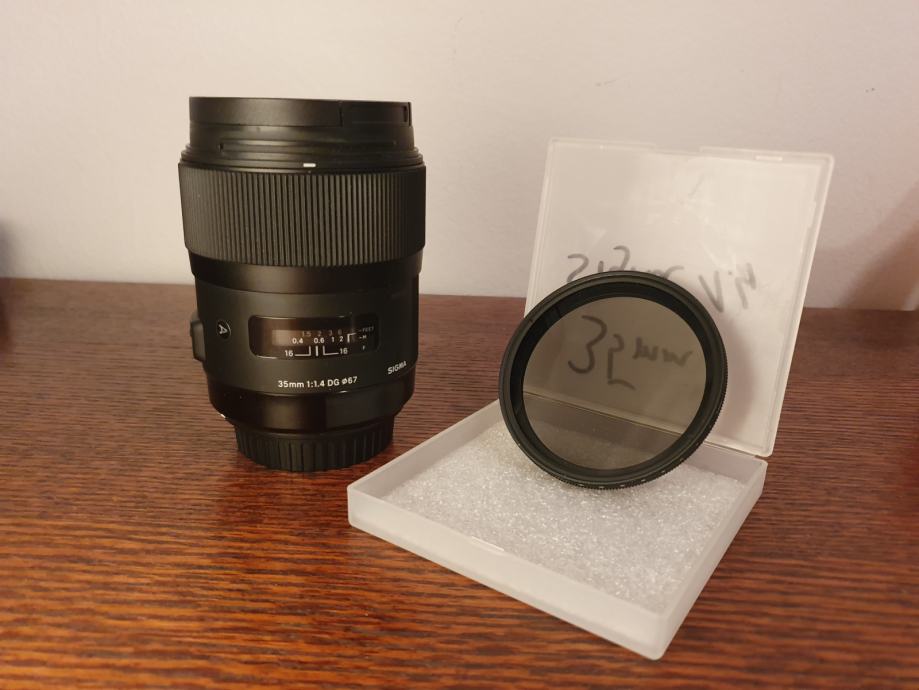 Sigma 35mm 1.4 art Canon mount + ND filter
