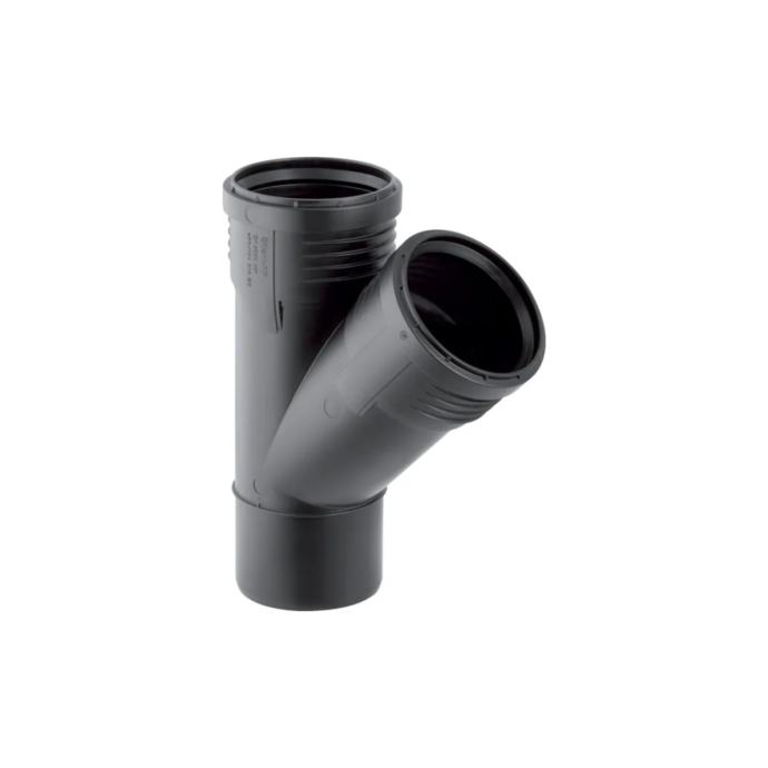 Jonction PE Geberit 45° – D125/90, Pour Drainage Bâtiment, Modèle 368130161