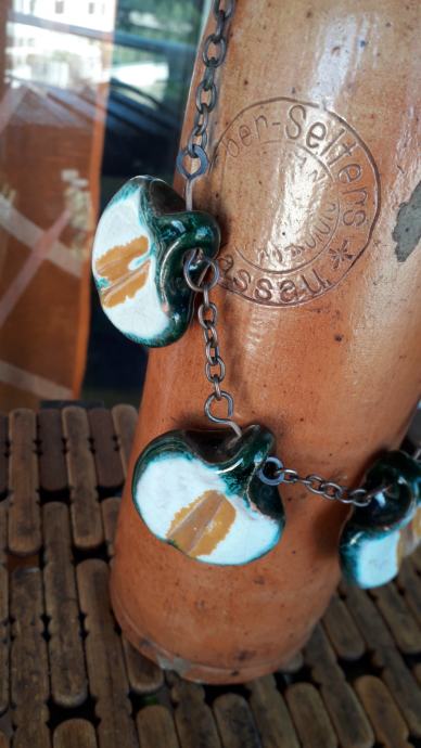 Boho ogrlica keramika-bakar 30 cm