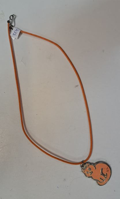 Ogrlica lančić mačka maca - narančasta