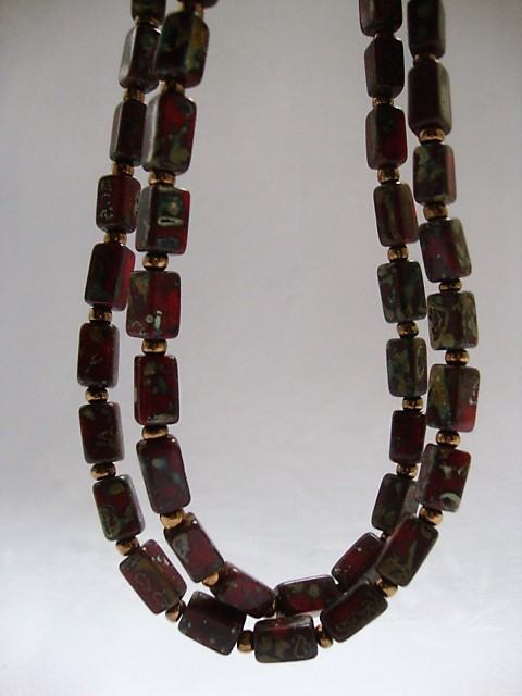 Vintage ogrlica 60-70.te - lanac ukrasno kamenje 02