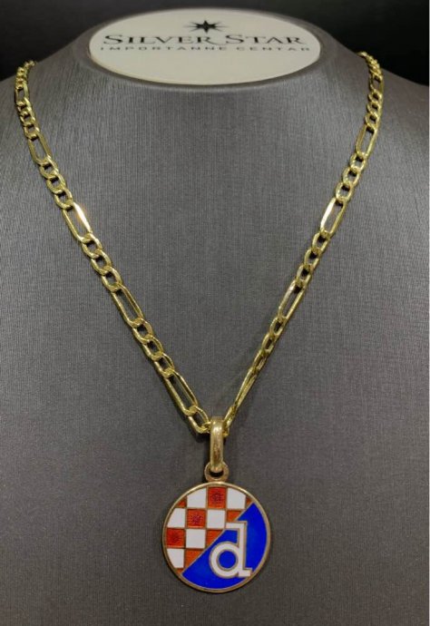 Zlatni lančić lanac sa privjeskom Dinamo •NOVO