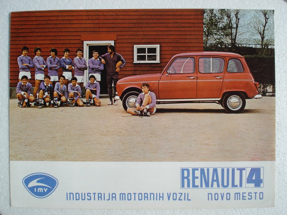 ORIGINAL TVORNIČKI PROSPEKT IMV RENAULT 4 / Reno 4 iz 1970-ih BROCHURE