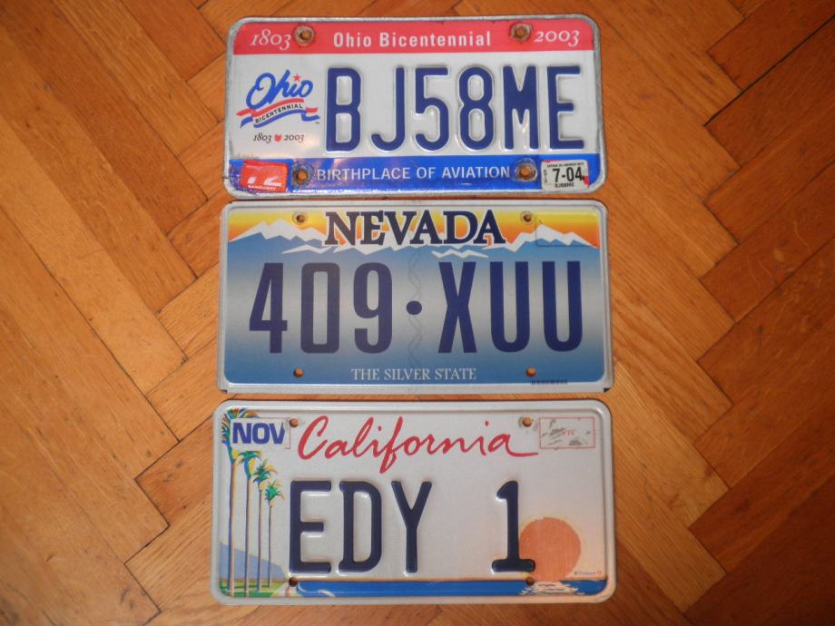 USA tablice / reg. pločice za oldtimere - Ohio / Nevada / California