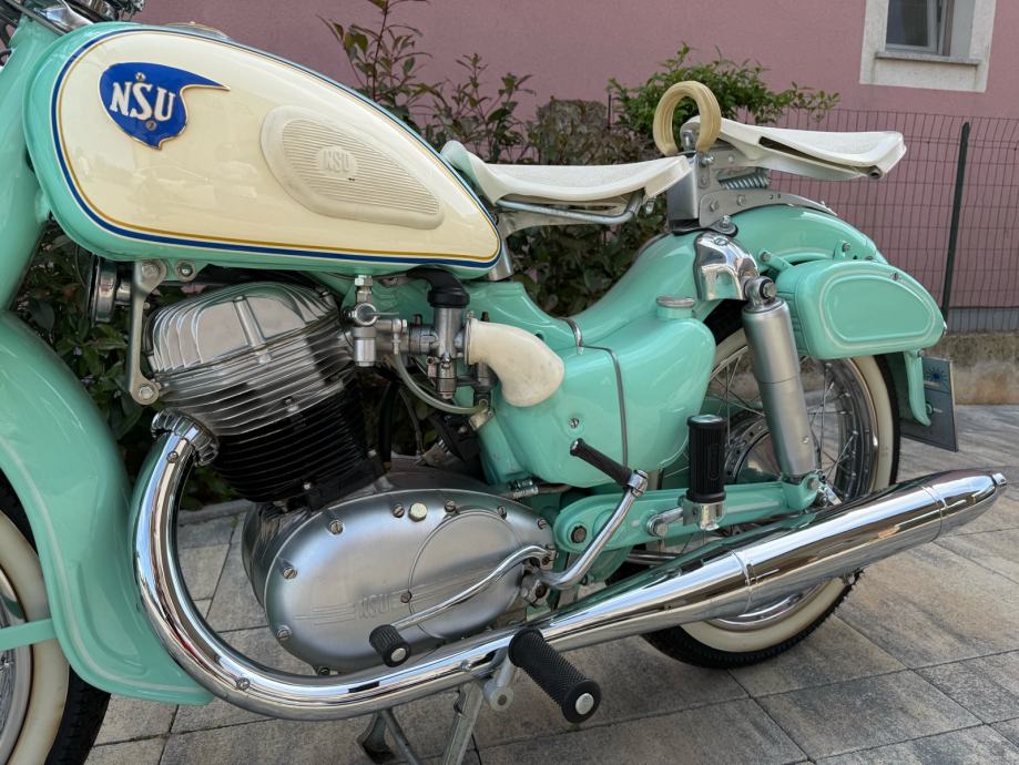 thumbnail image 2 of NSU Super Max Rear Fender Emblem – Metal Sheet, Red, Vintage Motorcycle Part 2 of 5