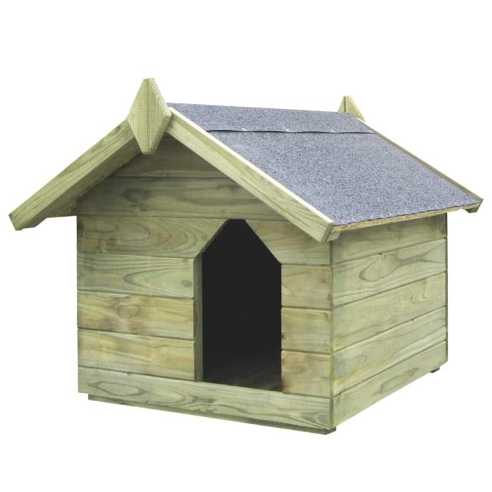 Vrtna kućica za pse od impregnirane borovine s pomičnim krovom FSC - N