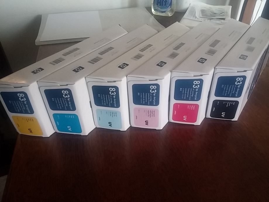 Komplet originalnih 6 UV tinti 83 za HP DesignJet 5000 / 5500 serije