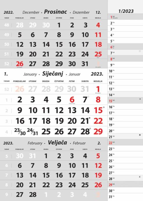 Poslovni tromjesečni kalendar - bez i sa wiro spiralnim žičanim uvezom
