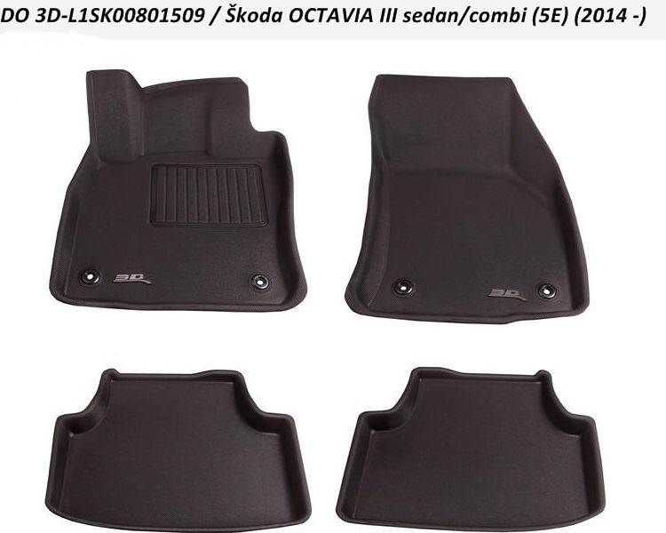 NOVO!!! 3D AUTO TEPISI Škoda OCTAVIA III sedan / combi (5E) (2014 -)