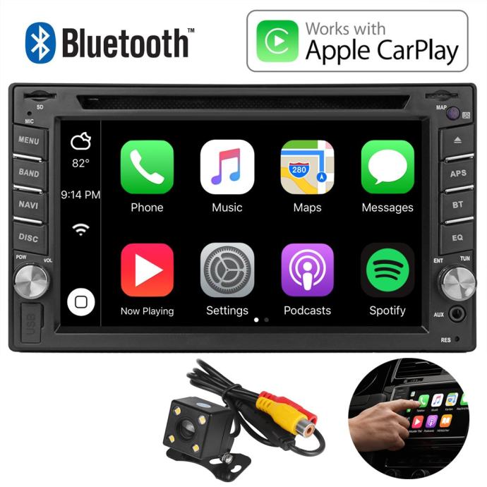 6.2 2DIN Car Stereo DVD HD Player Receiver MP5 Player FM Radio iPhone