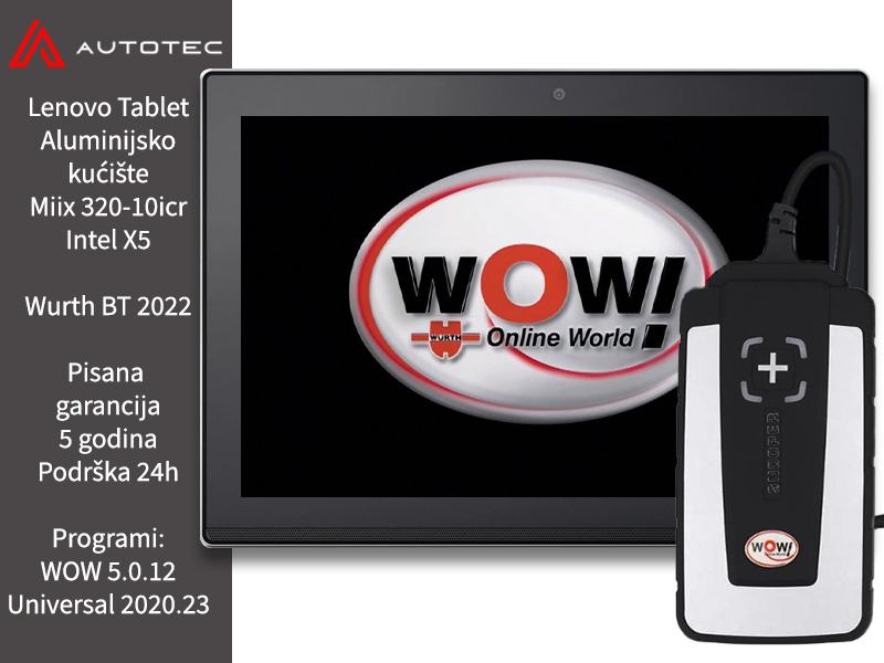 Autodijagnostika Lenovo tablet MIIX 320 Wurth 2022 auto dijagnostika