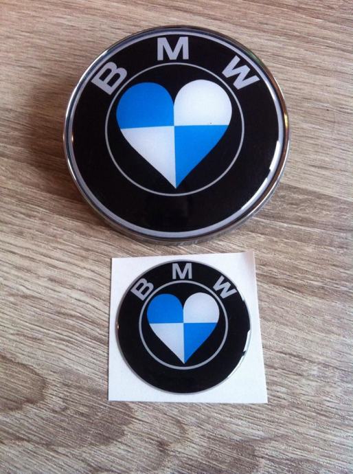 BMW znak SRCE za haubu 82mm i 74mm NOVO!!!