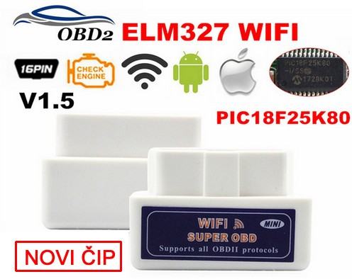 MINI OBD2 ELM327 WiFi Auto dijagnostika - NOVO!