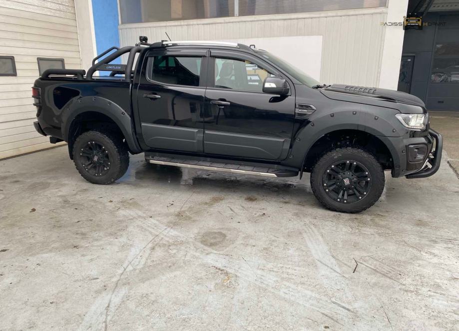 Ford Ranger 2012-2022 Glänzend Schwarz Weitkarosserie Radhäuser