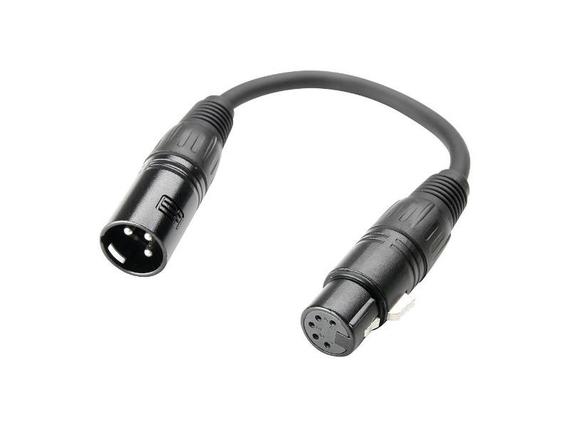[K3DGF0020] Gotovi kabel DMX XLR M 5-in/XLR F 3-pin, 0,2m - Adam Hall