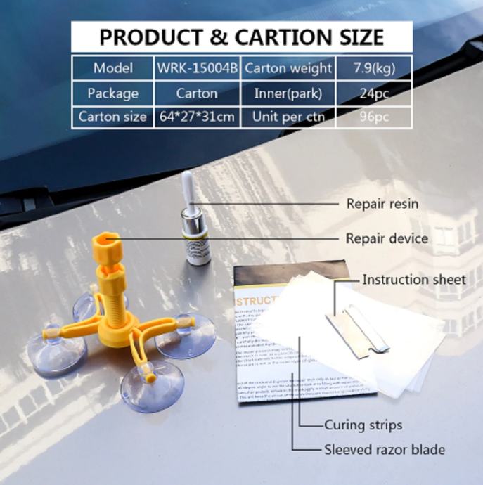 Set za popravak vjetrobranskog stakla za popravak razbijenog stakla