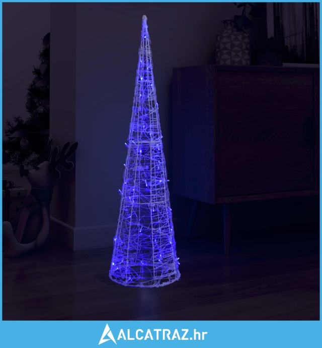 Akrilni ukrasni stožac s LED svjetlima plavi 120 cm - NOVO