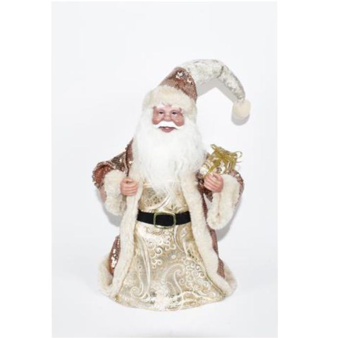 Božićnjak dekoracija zlatno - bijeli 28 cm