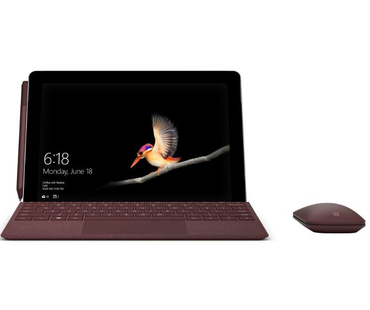 Microsoft Surface Go 64GB, 4GB RAM, Windows 10 S + Type Cover burgundy