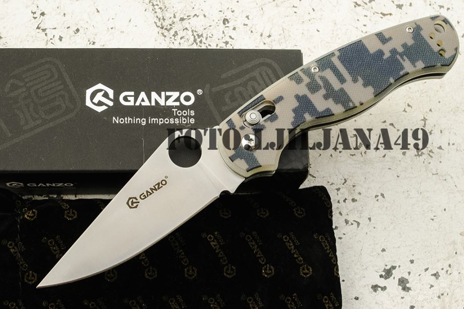 GANZO 729,kvalitetni preklopni nož,G10drška,440C čelik,AXIS lock,NOVO!
