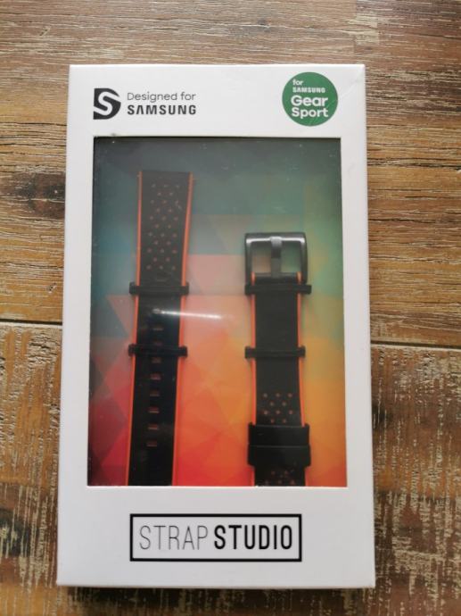 Remen 20 mm za Samsung Gear Sport, Galaxy Watch, boja crno narančasta