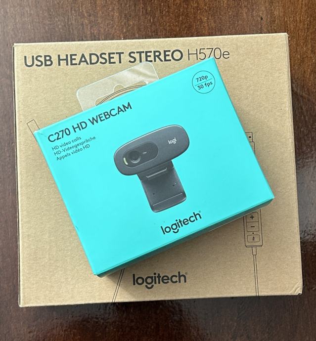 Logitech set USB slušalice H570e  i HD Web kamera CD270 , Novo, VŽ