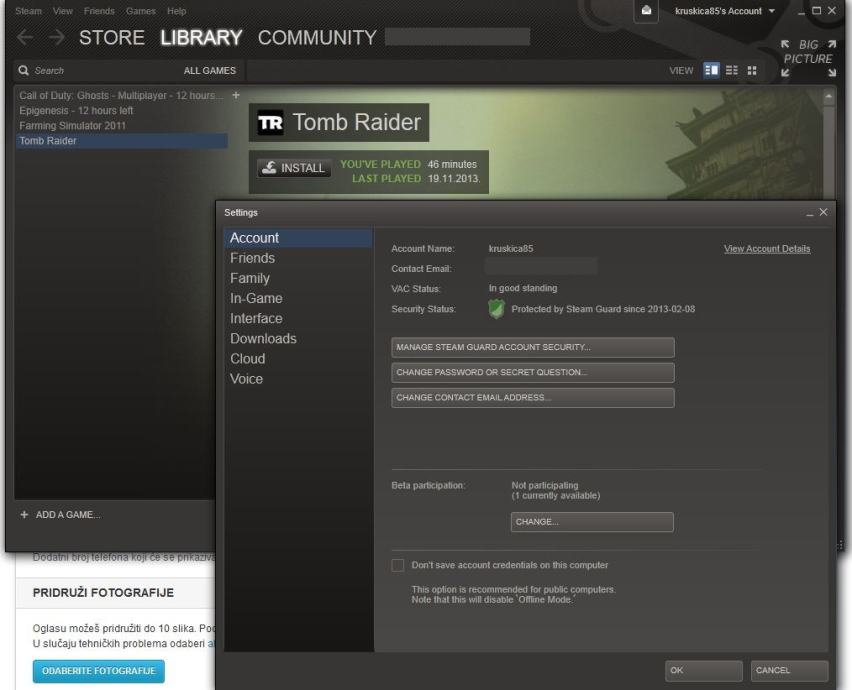 Steam ACC Tomb Raider i Farming Simulator