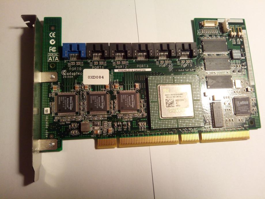 Adaptec 2610SA PCI SATA RAID Controller - 64mb - RAID 5 -Backup Server
