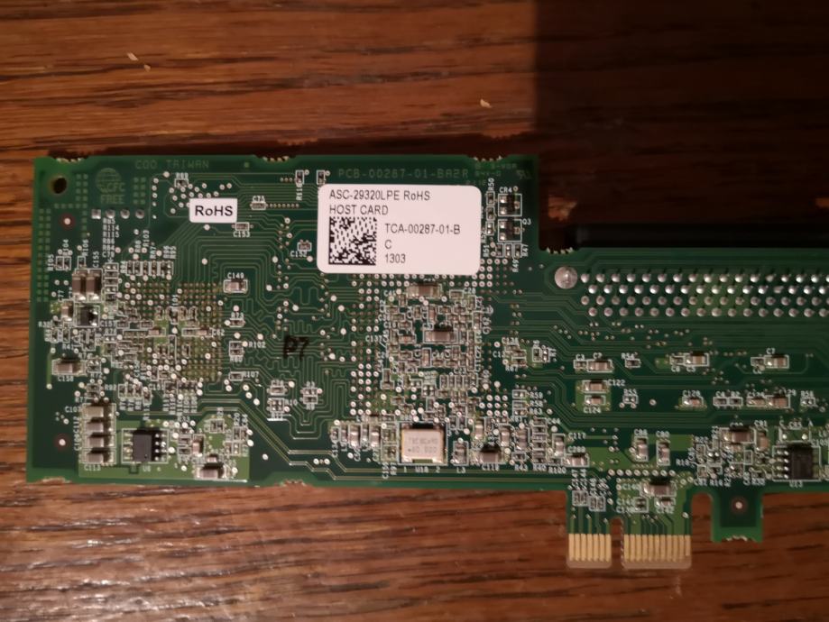 Adaptec PCIe x1, singlechannel Ultra320 SCSI card ASC29320LPE