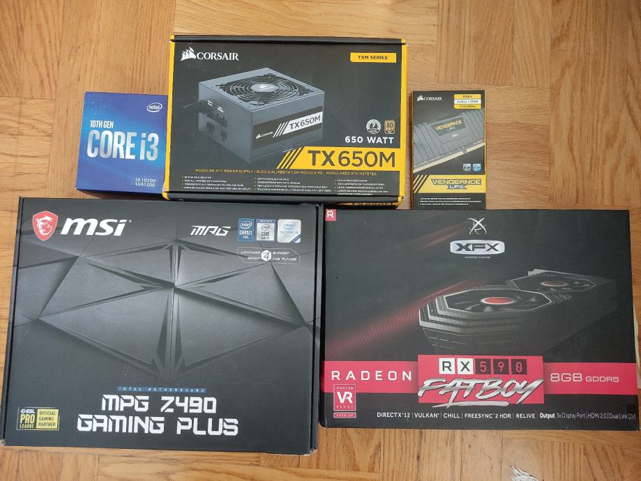 GAMING PC, RX 590 , 16GB RAM, i3 10100, MSI GAMING PLUS Z490, TX650M