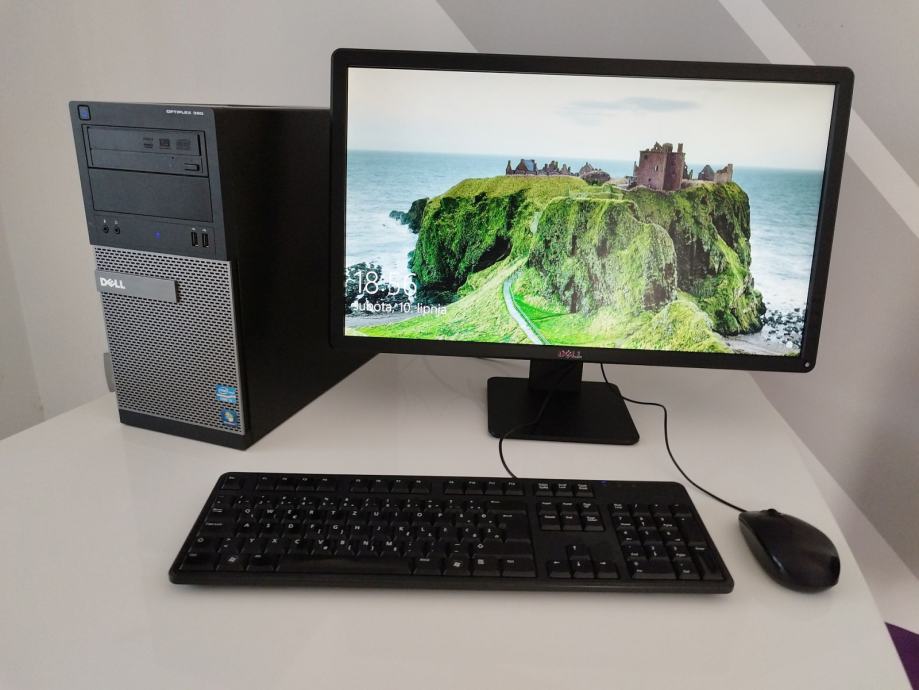 Komplet Dell gaming PC, Intel i3, 8 GB, SSD+HDD, RX 480 + 24 monitor