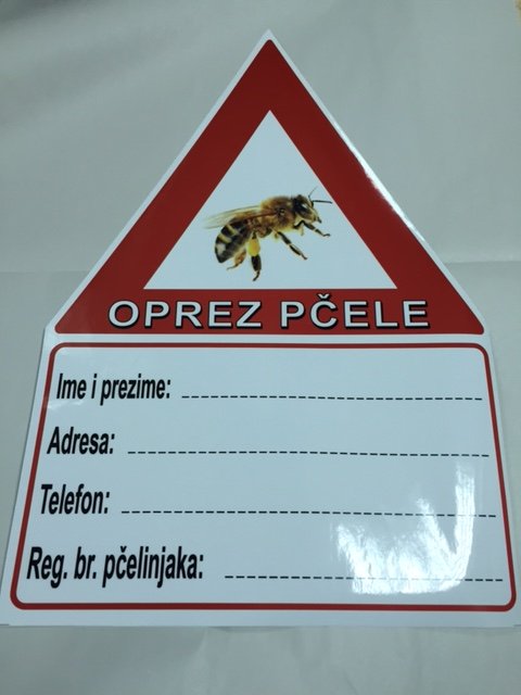 Pčele, naljepnica OPREZ PČELE.