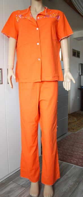 Ženska pidžama -  gornji dio na kopčanje -  narančasta  br.42