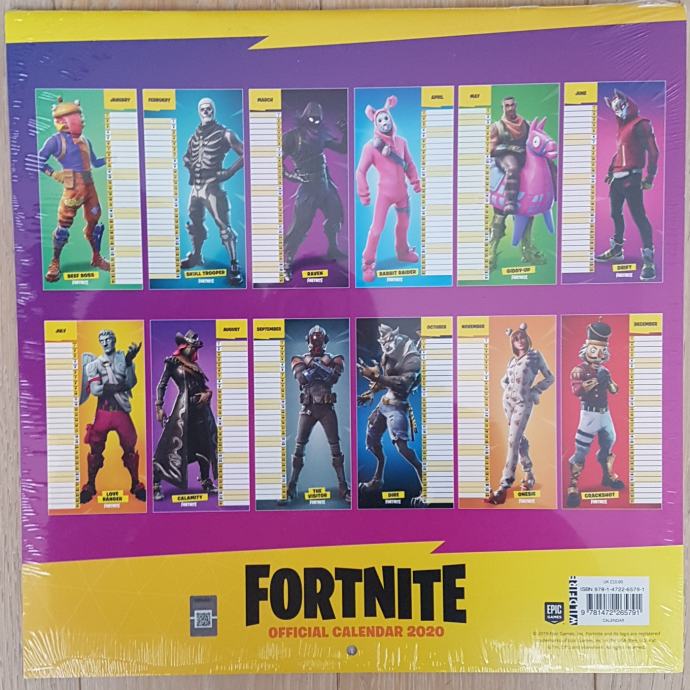 FORTNITE Official Calendar 2020 by EPIC GAMES Kalendar za 2020.
