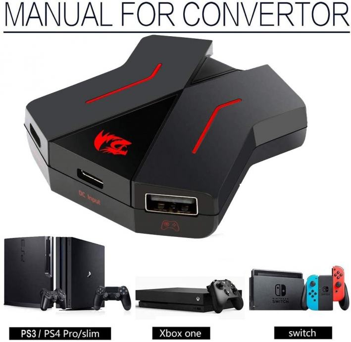 Konverter Redragon Eris GA200 za miš i tipkovnicu, PS4/PS3/XBox One/Sw