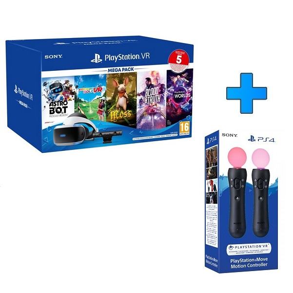 PlayStation VR headset v2 Mega Pack 3 + PS4 Kamera v2 (Mk5)+Move,račun