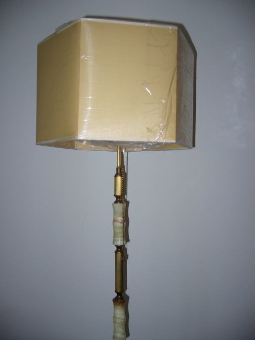 Podna lampa onyx,mesing 175 cm, fi 30 cm, iz 1960-ih