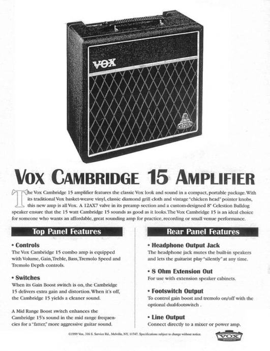 VOX Cambridge 15