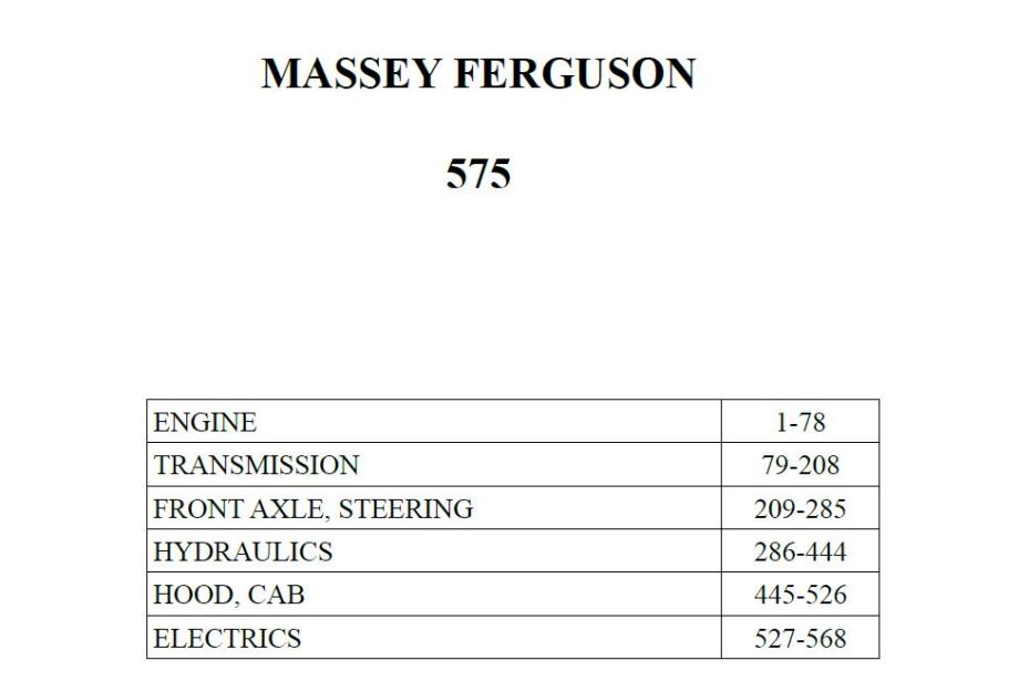 Massey Ferguson 575 - Katalog dijelova
