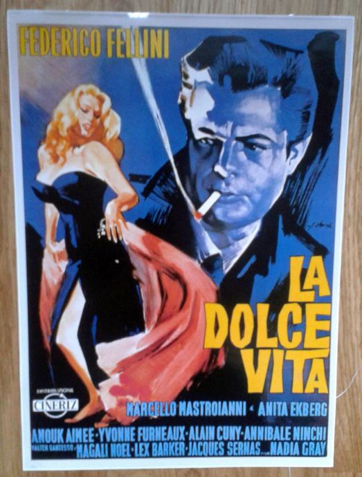 kultni poster za film Slatki život - La Dolce Vita