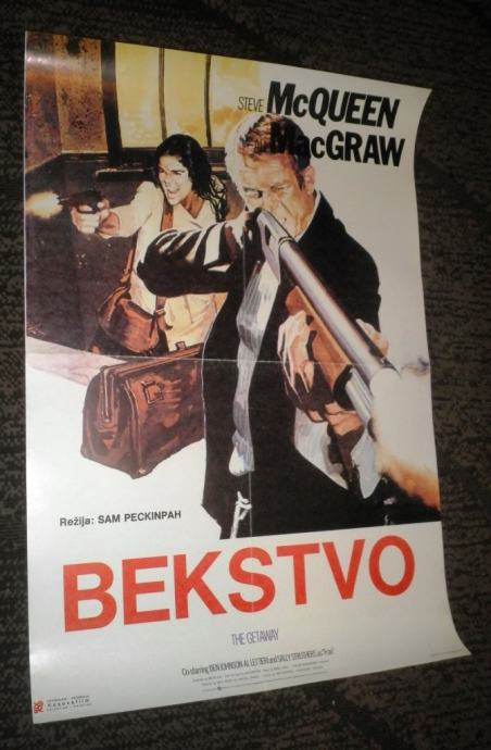 THE GETAWAY / STEVE McQUEEN Sam Peckinpah 1972 filmski plakat