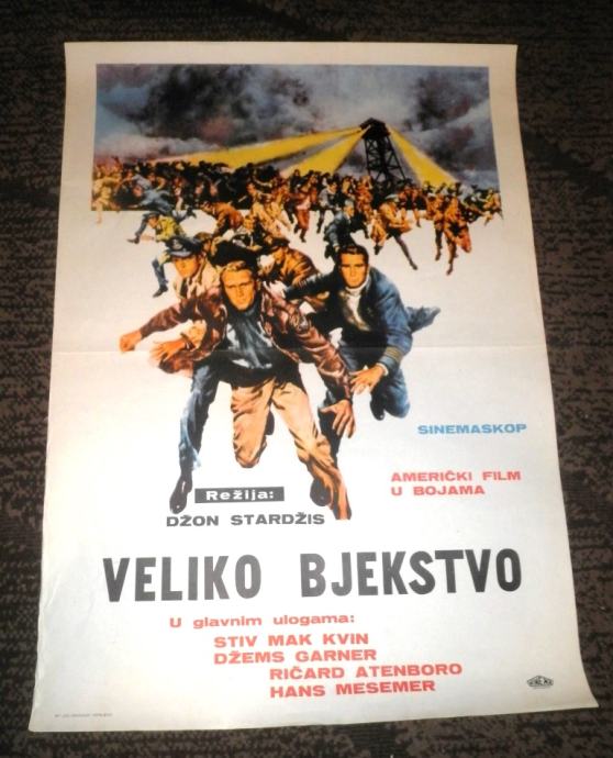 The Great Escape STEVE MCQUEEN 1963 filmski plakat