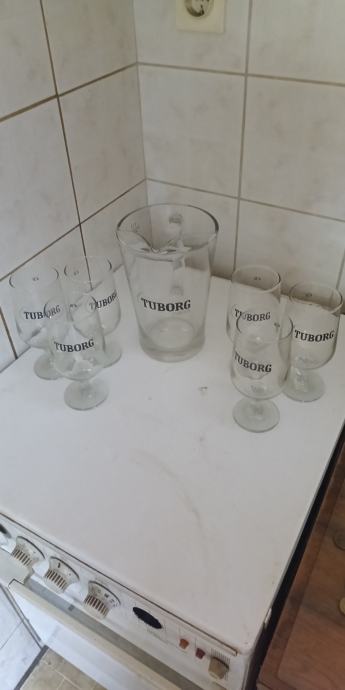 Tuborg vrč i 6 čaša