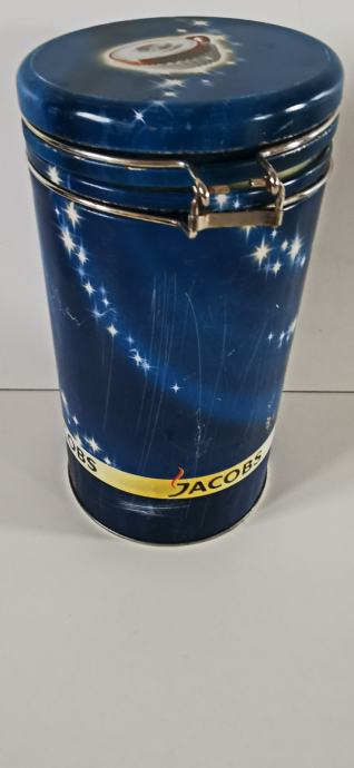 Plava limena retro kutija za kavu JACOBS iz 1960. - tih
