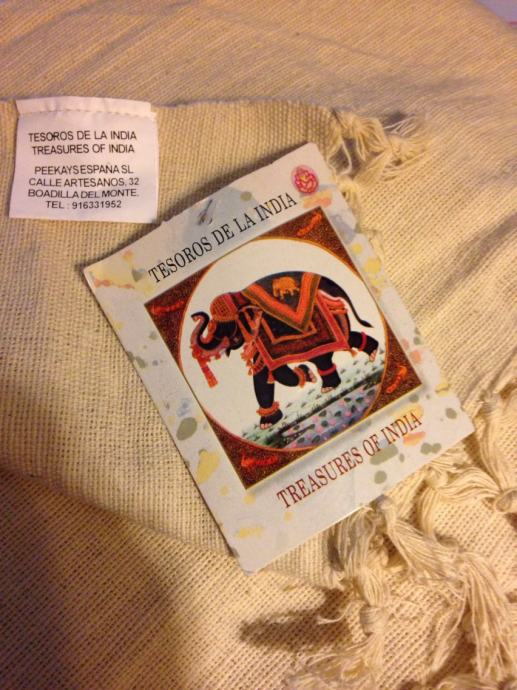 Indijski pamučni pokrivač za krevet,bež eko pamuk made in India