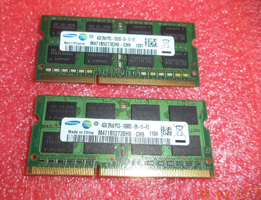 4GB DDR3 1333Mhz PC3-10600S SO-DIMM RAM za laptop Samsung - 2 kom