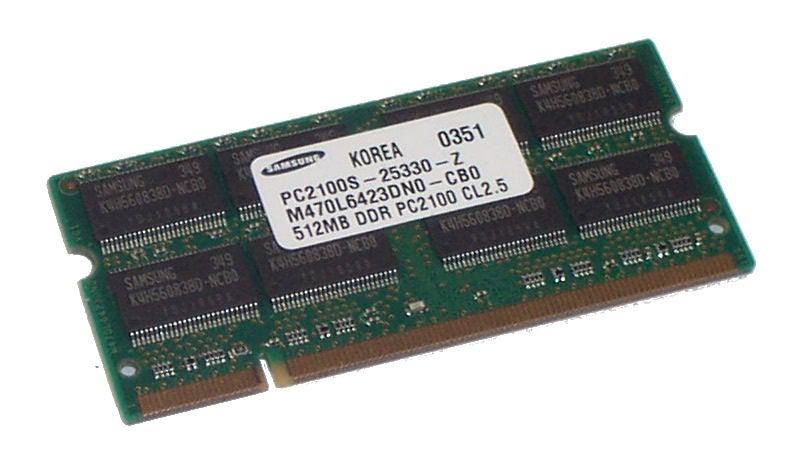 512MB SAMSUNG CL2.5 PC2100 266mhz DDR SO-DIMM M470L6423EN0-CB0