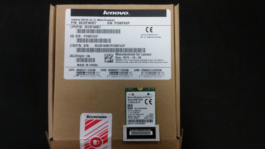Lenovo Thinkpad EM7345 4G LTE Mobile Broadband (4XC0F46957)