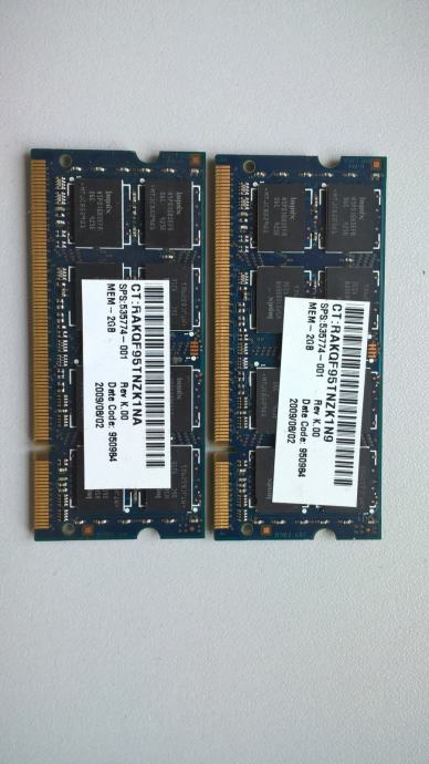 Barrette Mémoire HYNIX 2 Go DDR2 SODIMM PC2-6400S - Pour Portable Ancien - En état De Fonctionnement (Occasion)